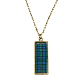 Black Watch Plaid Pendant Necklace