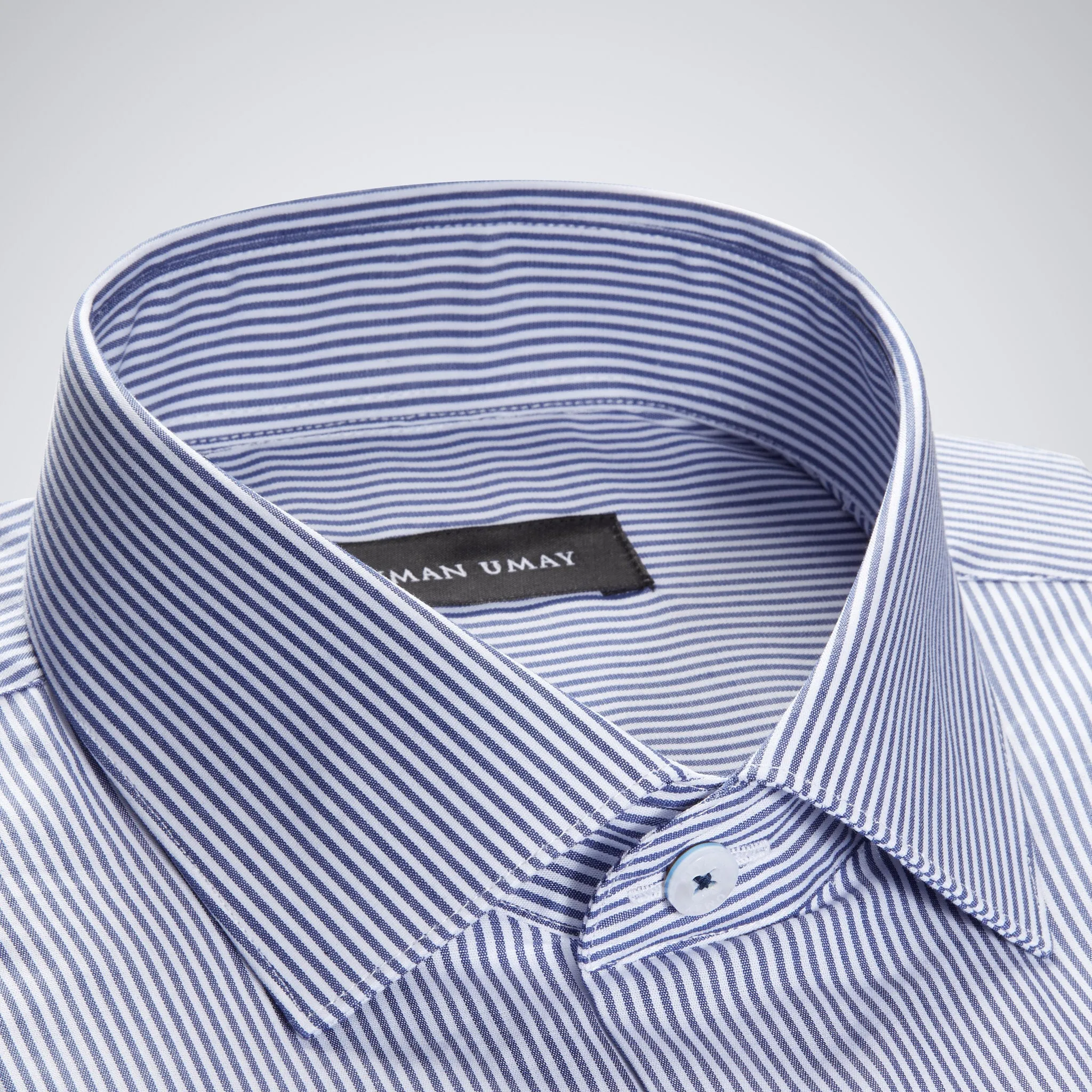 Dark Blue Pin Striped Cotton Shirt