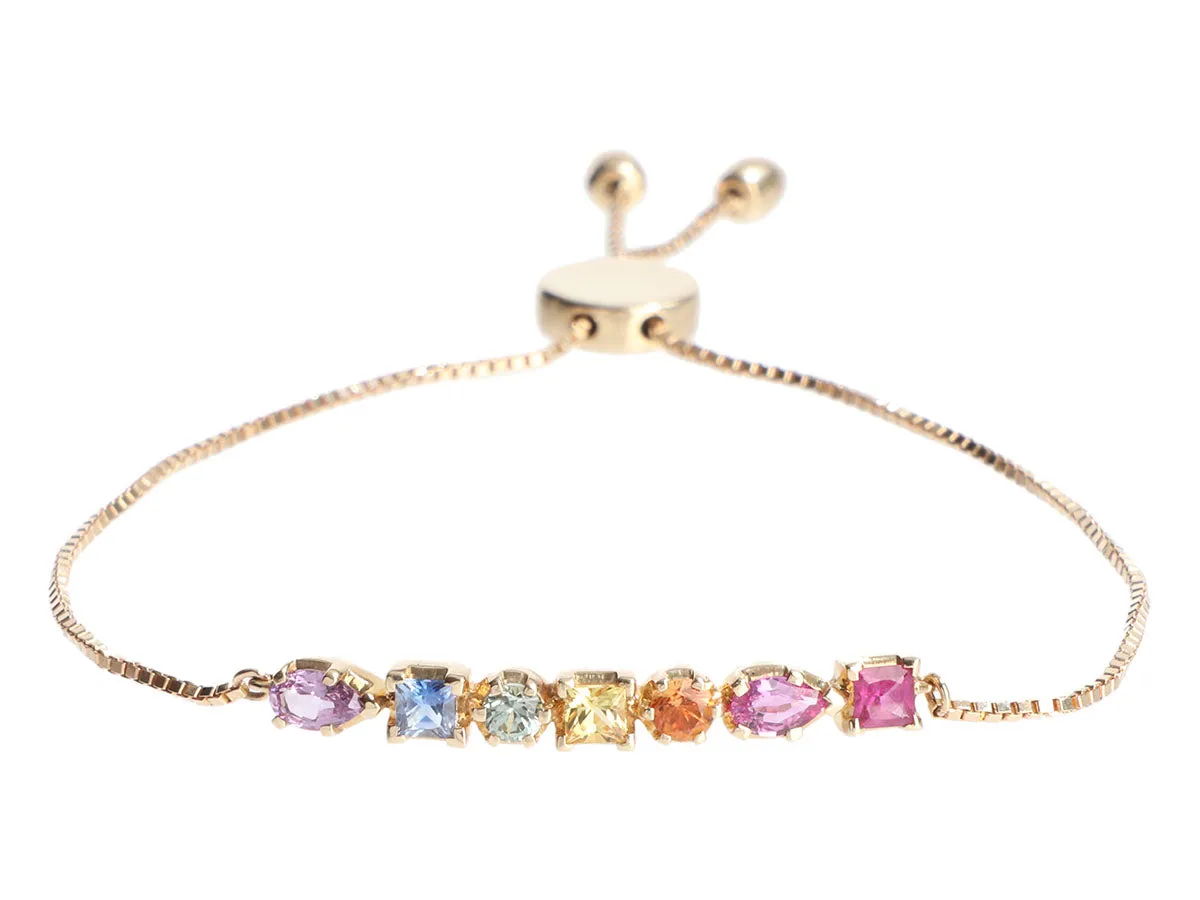 Emily and Ashley 14K Yellow Gold Multicolor Ruffle Slider Bracelet