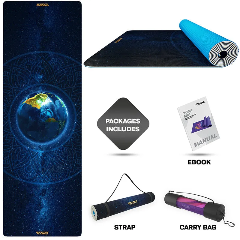 RDX D9 Iris 6mm PVC Yoga Mat Space Medallion