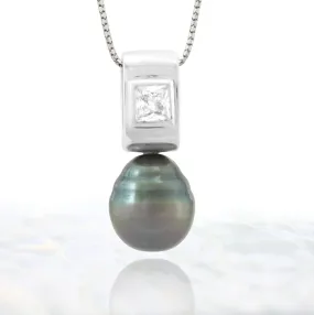 Tahitian pearl pendant - Sterling silver