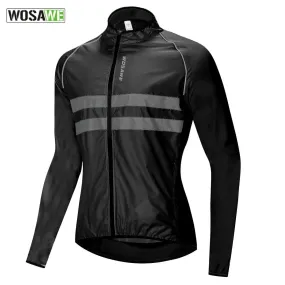 WOSAWE Ultralight Reflective Men Cycling Jacket Long Waterproof Windproof Road Mountain Bike MTB Jackets Bicycle Windbreaker